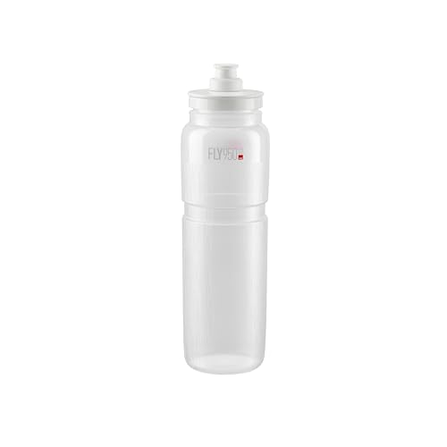 ELITE Fly Tex Water Bottle Clear – Insulated Cycling Bottle with Thermal Protection – Lightweight & BPA-Free – 950ml – For Road Bike, MTB & Gravel Cycling