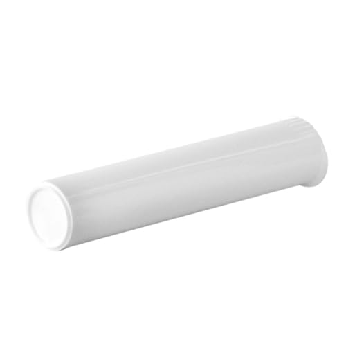 W Gallery 20 White 98mm OPEN CAP Pop Top Tubes - Airtight Smell Proof Containers - Plastic Medical Grade Prescription Bottles for Pills Herbs Flowers Supplements, Bulk Pack, Not Glass Jars