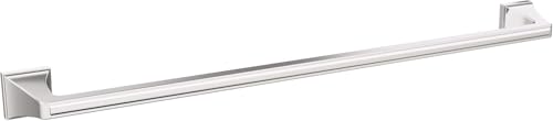 Image of Amerock Mulholland 24 inch Polished Nickel Towel Bar | Decorative bathroom hardware in durable Zinc /Stainless Steel construction; mounting hardware included for easy installation