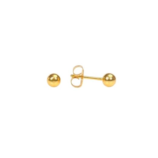 STUDEX Sensitive Gold Plated Ball Stud Earrings 4mm | Hypoallergenic and Nickel Safe for Sensitive Ears | Gold Plated Posts | High Fashion Earrings for Women and Men-PR-622-S