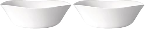 Bormioli Rocco 88001 Insalatiera Opale Parma, Vetro, Bianco, 26 x 26 x 14 cm - 1 pezzo (Confezione da 2)