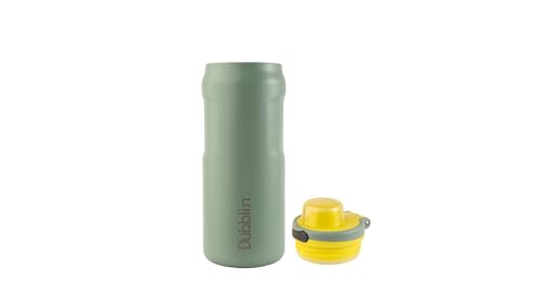 Image of Dubblin Modern Water Bottle 600 ML | Double Wall Vacuum Insulated Stainless Steel Bottle | Keeps Water Hot & Cold | No Sweat | Leak Proof | BPA Free (Green)