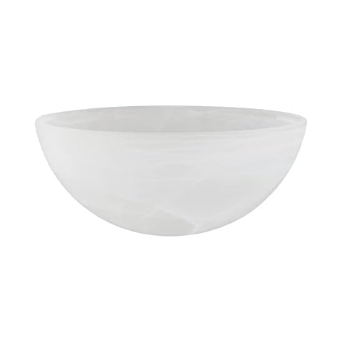 Aspen Creative 23516-21, Alabaster Replacement Glass Shade for Medium Base Socket Torchiere Lamp, Swag Lamp and Pendant, 13" Diameter x 5-3/4" High Cover