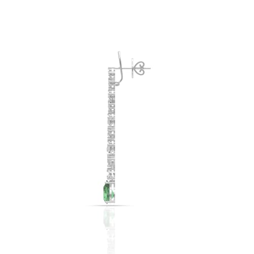 Image of 925 Sterling Silver Dangle Earrings for Women | AAA Cubic Zirconia Silver Drop Earrings | Rhodium Plated Anti-Tarnish Hypoallergenic Jewellery | Lightweight Fashion Earrings | Birthday, Anniversary & Rakhi Gift