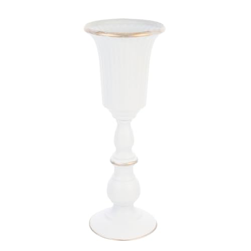 Jarrón de metal blanco fácil de mantener y duradero para centros de mesa 2