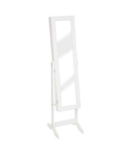 PEGANE Armoire à Bijoux avec Miroir Lola Coloris Blanc Longueur 37 x Profondeur 34,5 x Hauteur 146,8 cm