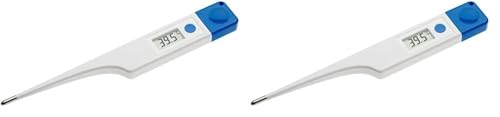 TFA Dostmann Digitales Veterinärthermometer VET, 15.2022, geeignet für Pferde/Rinder/Hunde/Katzen, wasserdicht, einfache Reinigung, Körpertemperatur von Tieren, weiß (Packung mit 2)