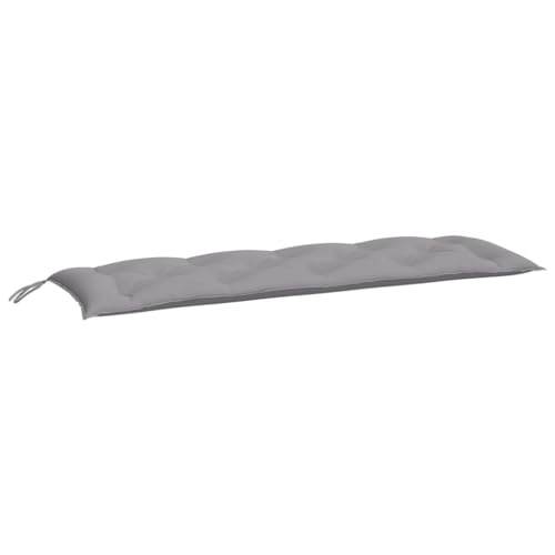 vidaXL Lot de 2 Coussins de Banc de Jardin, Revêtement de Banc avec Jeux de Cordes, Coussin d'Extérieur Imperméable, Gris 150x50x7 cm Tissu Oxford
