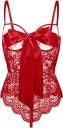 Black Lace Bodysuit Lingerie with Satin Bow, Floral-image-19