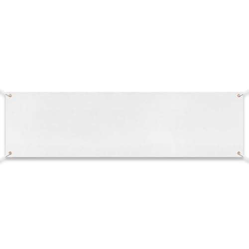 Image of Zonon Large Blank Banners And Signs Polyester Oxford Cloth Sublimation Banner To Decorate With Hanging Rope For Indoor Wall Outdoor Easy to Hang DIY Signs For Business Office (White,2 x 10 Feet)
