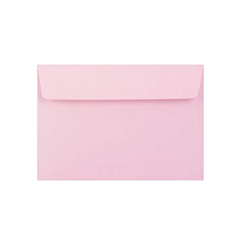 C6 Coloured Envelopes for A6 Greeting Cards Wedding Invitations & Crafts (114x162mm) Pack of 50 (Light Pink Peel & Seal)