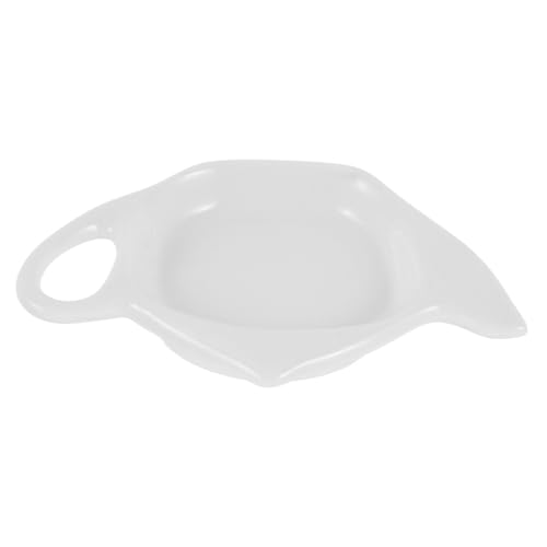 OHPHCALL Porcelain Tea Bag Holder Plate Tea Bag Storage Dish Ceramic Coaster for Snacks Sushi Sauce