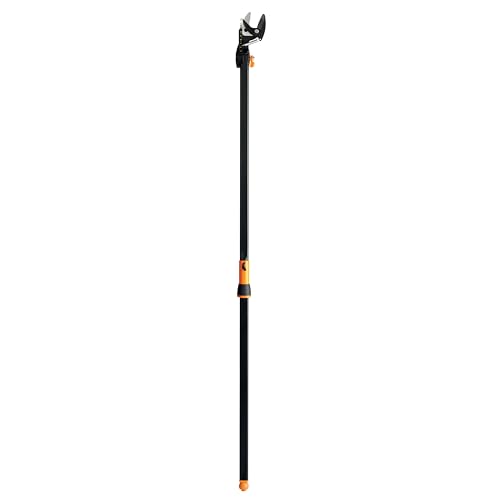Fiskars 5ft Ropeless Tree Trimmer with Rotating Head, Long Handle Stik Pruner, Branch Cutter to Prune High Branches or Low Shrubs, Garden and Yard Tools