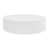 Runder Mannequin-Display-Sockel bis 100kg Zylinder Sockel aus Eisen 360° Sicht Hochzeitsladen Sockelständer mit Hohlboden für Wohnzimmer & Events 60x60x15cm Zylinderförmige Podestständer (Weiß)