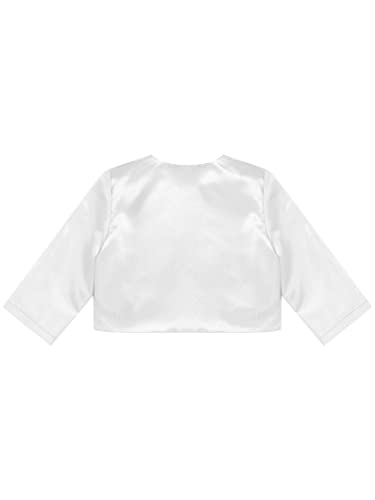 Sywiyi Kids Girls Short Sleeve Shrug Cardigan Satin Open Front Bolero Shawl Formal Dress Coat Cropped Jacket4