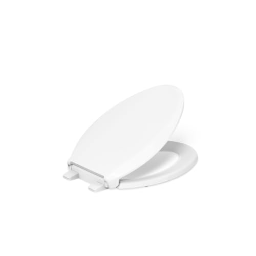 KOHLER 4636-RL-0 Cachet ReadyLatch Elongated Toilet Seat Slow Close, Soft Close Toilet Seat Quiet Lid, Contoured Grip-Tight Bumpers Installation Hardware, Apartment Essentials, White - image 2