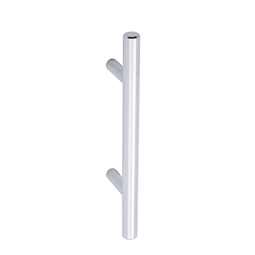 Image of South Main Hardware Euro Bar Cabinet Drawer Pull Handle (3 /8 inch Diameter), 5.38 inch Length (3 inch Hole Center), Polished Chrome, Mounting Hardware Included, 10-Pack