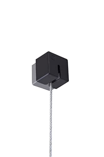 Image of STAS qubic with Clear Cable Glider 98.43 inch + STAS Zipper Hook - Single Point Hanging System for wall or Ceiling