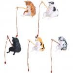Estatua de Gato Pescador Miniatura Kit 5 Piezas