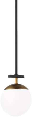 George Kovacs P351-618 Alluria 1 Pendant Light, 75 Watt Total, Weathered Black w/Autumn Gold