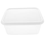EXAOMBLE Caja de Fermentación para Masa de Pizza de 4l Bordes Redondos y Lisos, Recipiente Portátil de Pp para Conservar Ingredientes Frescos en Casa o Refrigerador