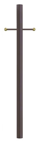 Solus 7-Foot Direct Burial Lamp Post – Outdoor Aluminum Light Pole with Decorative Cross Arm – Fits Standard 3" Post Top Fixtures – Black