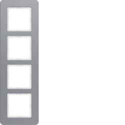 Marco 4E Q.7 aluminio enjoliveur 4 postes cadre plaque interrupteur encastrable