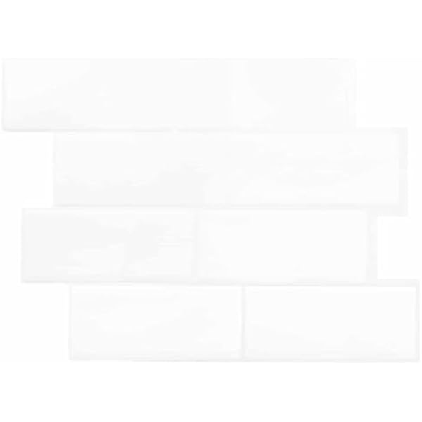 Płytki metra, białe, 29 x 21 cm, 10 sztuk, poliuretan, PET samoprzylepne, z mocnym klejem, do kuchni, łazienki, na ścianę, akcent, łatwy montaż i czyszczenie, nowoczesny design