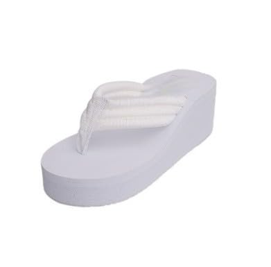 UUNDA Fashion Wedges Platform Flip Flops Sandals for womens (White) (Size - 39) (B0CJ3RYWDF) Amazon Price History, Amazon Price Tracker