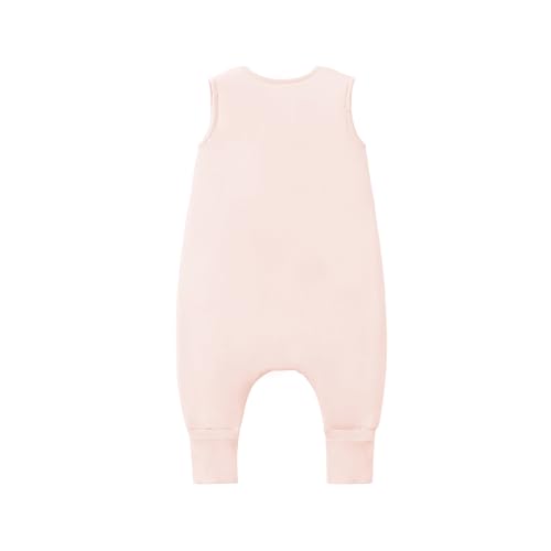 Image of Baby /Toddler Sleep Sack with Legs, Rayon from Bamboo 95% + 5% Spandex, 1.0 TOG, 2‑Way Zipper Sleeping Bag, Walker‑Friendly 18-36M Pink