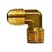 MIDLAND INDUSTRIES 10286 90-deg Male Elbow, 1/4-in Male Flared x 1/8-in Male NPTF, Brass
