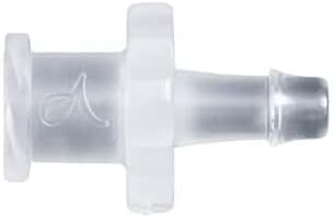 Luer to Hose Barb Fitting, Straight Adapter, White Nylon, Female Luer Thread x 500 Series Barb 1/16 (in) ID: 25/Pk