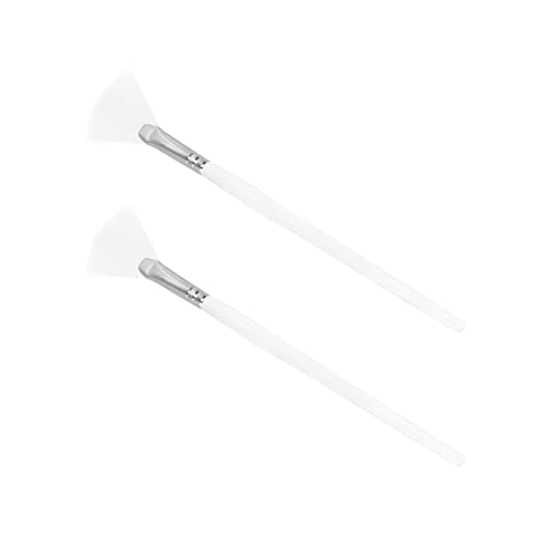 WEKADRIN Diy Mask Fan Shape Brush 2pcs Wooden Handle Makeup Brush for The Mask Smooth Coverage Mask Skincare Tool