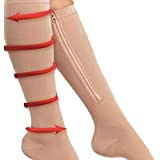 SEASPIRIT Medical Compression Stockings for Varicose Veins Class 2 Knee Length in Eco-Friendly Zip Pouch. (XXL) (Cream)-image-19