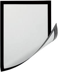 Display Genie Magnetic Document Holder – Magnetic Picture Poster Frame – Pack of 5 – Fold Back Panel – Durable PVC – Display Frame Ideal for Home or Office Display (A3, Black)