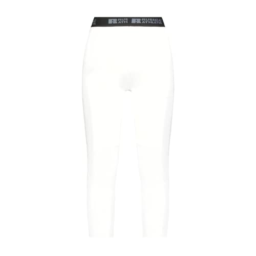Russell Athletic Men's Coolcore Compression 7/8 Tight, White, Small #TOP1