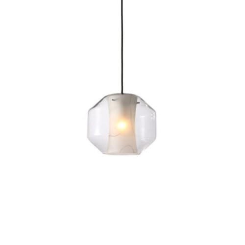 Lámpara de techo de cristal transparente regulable en altura estilo geométrico tipo A