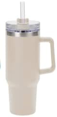 Pen Kit Mall - Taza aislada de 40 onzas con asa para agua, café, bebidas frías y calientes  Diseño de acero inoxidable de doble pared, pajita ancha,