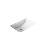 KOHLER 2215-0 Ladena Rectangular Undermount Bathroom Sink Vanity With Curved Bottom, 23-1/4 L x 16-1/4 W, White Bathroom Sinks