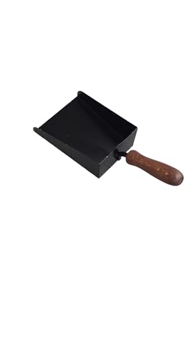 Pala: 16x20x8 cm Paletta per camini e stufe in ferro battuto con manico in legno, 36x15x2 cm.