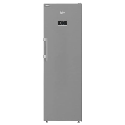 BEKO - B5RMLNE444HX - Frigorifero Monoporta, Total NO FROST, Classe E, Inox, Display Touch, 381 litri, AeroFlow, Harvest Fresh, Dimensioni: HxLxP: 186,5x60x71, porta bottiglie