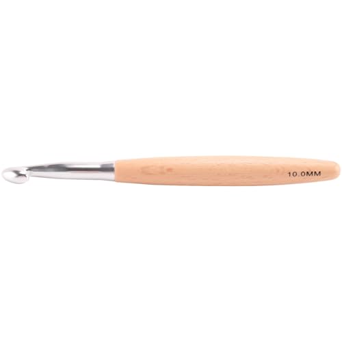 Juego de 50 agujas de crochet grandes con mango de madera de 7 a 12 mm para hilo grueso 3