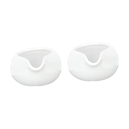 STOBAZA 2pcs Milk Gu Sauce Bucket White Coffee Cups Espresso Pot Small Cream Milk Frothing Jug Sugar Cups Coffee Container Syrup Pitcher Pourer Sauce Serving Pitcher Creamer Bowl Ceramics