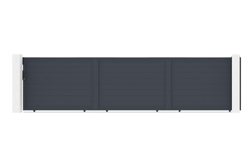 Casanoov Portail coulissant 6m EIGER H.140cm aluminium gris