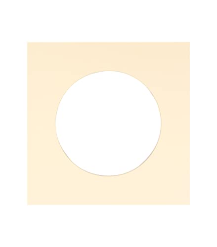 10x10 Mat Bevel Cut for 6x6 Photos - Precut Cream Circle Shaped Photo Mat Board Opening - Acid Free Matte to Protect Your Pictures - Bevel Cut for Family Photos, Pack of 1 Matboard Show Kit with Acid