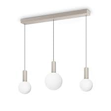 Ideal Lux Lámpara LED integrada de 3000 K, 20 W, 3 esferas blancas, 85 x 56 x 253 x 3200 lúmenes