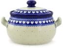 Polmedia Polish Pottery Tureen - Light Hearted Pattern Handmade in Boleslawiec Poland by Ceramika Artystyczna + Certificate of Authenticity