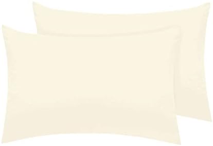Pizuna Luxurios Cotton Housewife Pillowcases 2 Pack White 48x74cm, 1000 Thread Count Long Staple Combed Cotton Thick Pillow Cover, Soft Sateen Housewife Pillow Cases (Cooling Pillowcase)