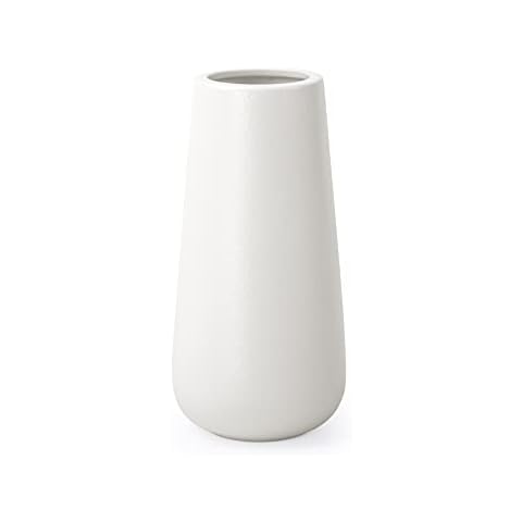 8 Inch Snow White Ceramic Flower Vase for Home Décor, Design Box Packaged Cover