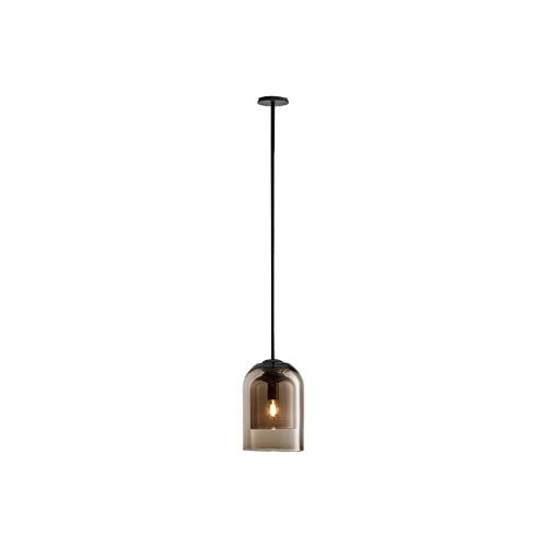 Suspension en verre salon et salle à manger lustre métal noir réglable design